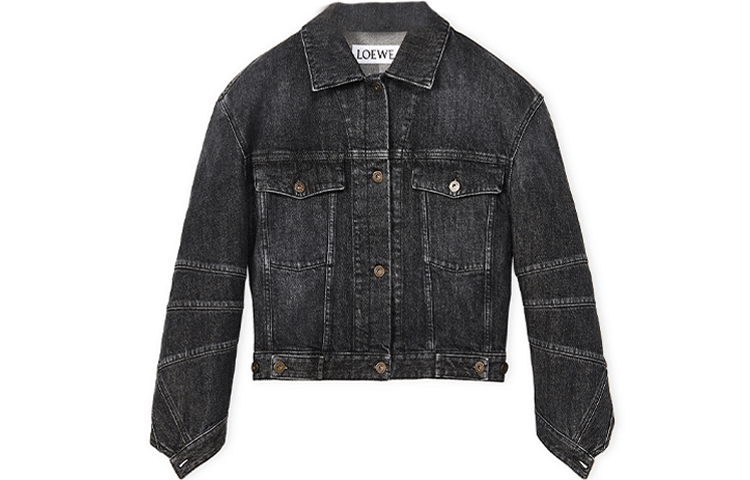 Order (W) 로에베 SS22 블랙 데님 트윌 자켓. S540Y50X17-1100