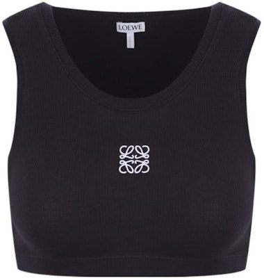 (W) LOEWE SS22 Top sin Mangas de Algodón Negro con Tirantes Anchos S540Y07XAG-1102 Order (W) LOEWE SS22 Top sin Mangas de Algodón Negro con Tirantes Anchos S540Y07XAG-1102