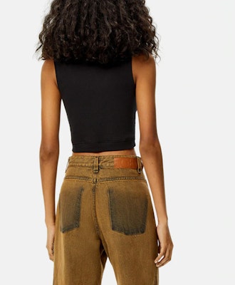 (W) LOEWE SS22 Top sin Mangas de Algodón Negro con Tirantes Anchos S540Y07XAG-1102 Purchase (W) LOEWE SS22 Top sin Mangas de Algodón Negro con Tirantes Anchos S540Y07XAG-1102