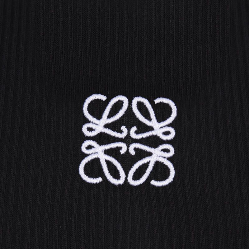 Sizing (W) LOEWE SS22 Top sin Mangas de Algodón Negro con Tirantes Anchos S540Y07XAG-1102