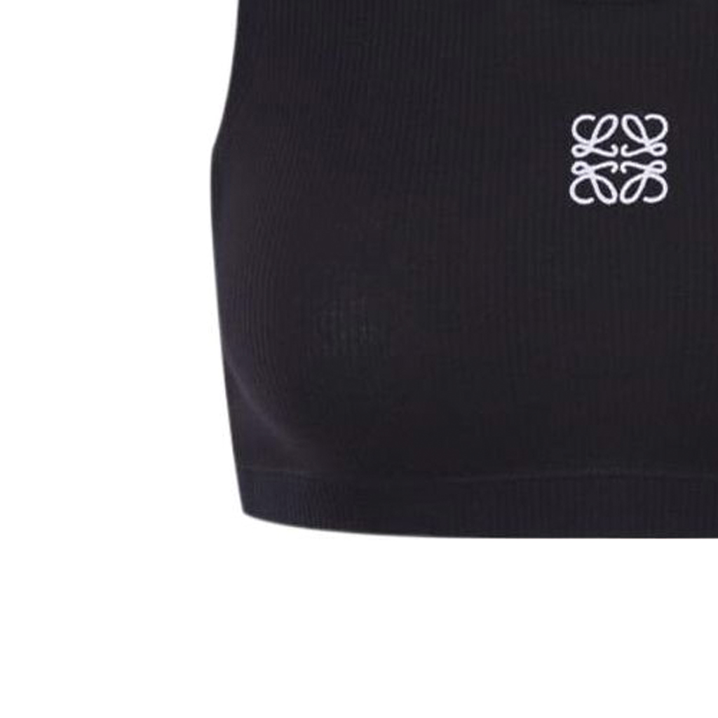 Cheap (W) LOEWE SS22 Top sin Mangas de Algodón Negro con Tirantes Anchos S540Y07XAG-1102