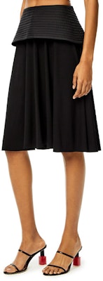 (Women) LOEWE SS22 Black Viscose Fitted A-Line Midi Skirt. S540Y08X56-1100 Shop (Women) LOEWE SS22 Black Viscose Fitted A-Line Midi Skirt. S540Y08X56-1100