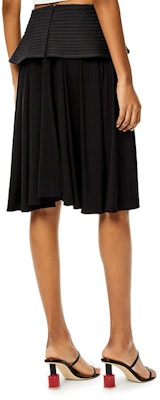 (Women) LOEWE SS22 Black Viscose Fitted A-Line Midi Skirt. S540Y08X56-1100 Purchase (Women) LOEWE SS22 Black Viscose Fitted A-Line Midi Skirt. S540Y08X56-1100
