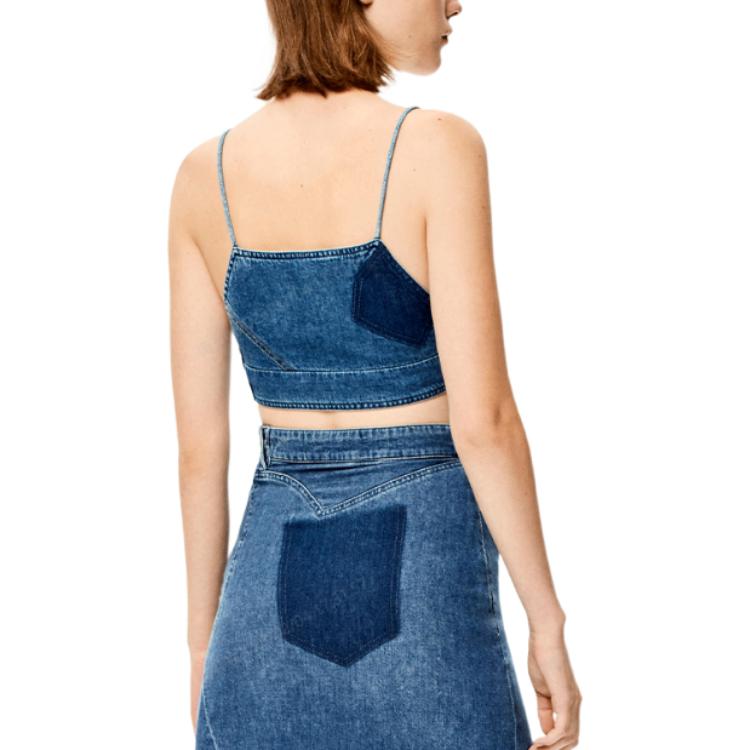 Purchase (W) LOEWE 2022春夏 蓝色牛仔短款上衣。 S540Y13X07-5400