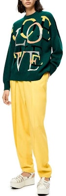 (Women) LOEWE SS22 Green Cashmere Jacquard Knit Pullover Sweater. S359Y14K63-4061 Shop (Women) LOEWE SS22 Green Cashmere Jacquard Knit Pullover Sweater. S359Y14K63-4061