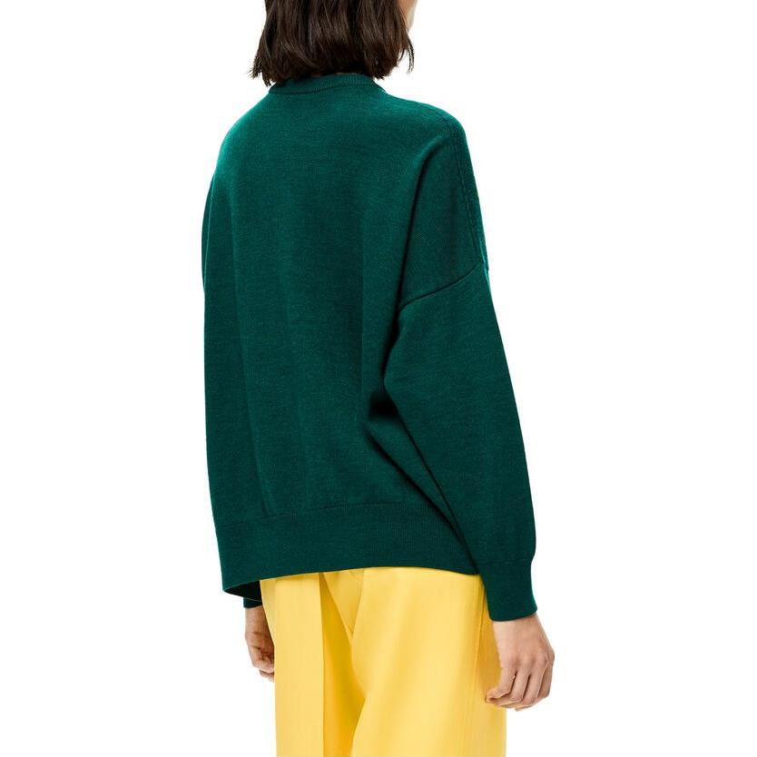 Purchase (Women) LOEWE SS22  Green Cashmere Jacquard Knit Pullover Sweater. S359Y14K63-4061