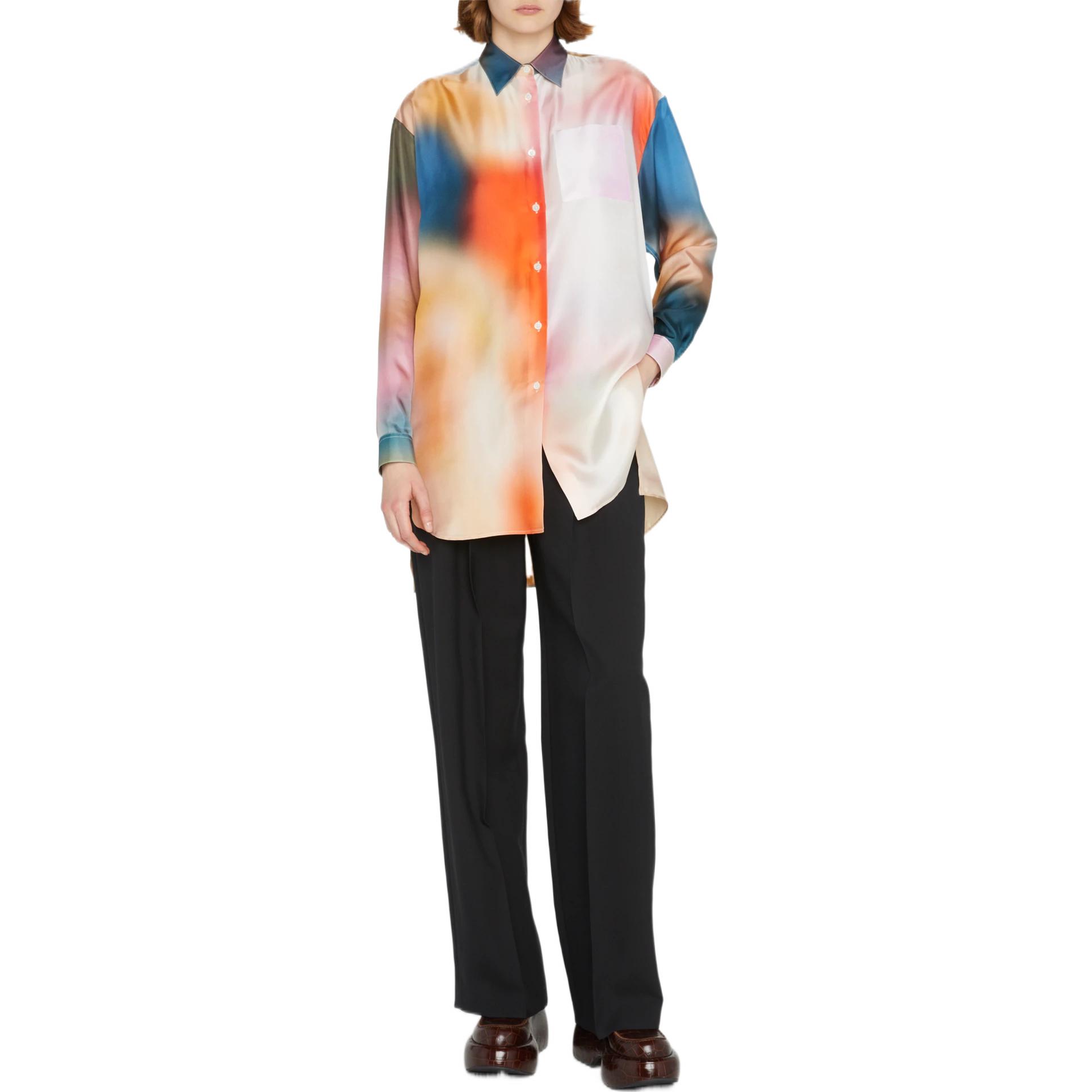 Lookbook (W) ロエベ SS22 タイダイパターン 長袖シャツ マルチカラー. S540Y06X57-9990