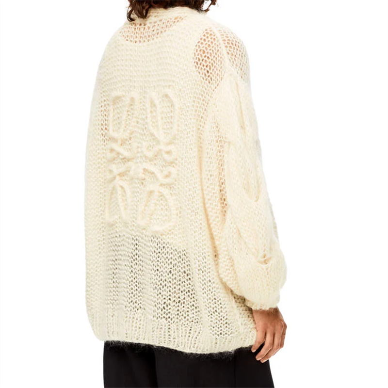 Purchase (W) LOEWE 2022春夏V领宽松针织开衫米色休闲毛衣. S817Y16K11-2370