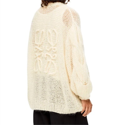(Women) LOEWE SS22 V-Neck Loose Knit Cardigan Beige Casual Sweater. S817Y16K11-2370 Purchase (Women) LOEWE SS22 V-Neck Loose Knit Cardigan Beige Casual Sweater. S817Y16K11-2370