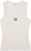 (Women) LOEWE SS22 White Sleeveless Tank Top with Logo Embroidery. S540Y07XA2-2100 (Women) LOEWE SS22 White Sleeveless Tank Top with Logo Embroidery. S540Y07XA2-2100