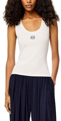 (W) 로에베 SS22 화이트 로고 자수 민소매 탱크탑. S540Y07XA2-2100 Purchase (W) 로에베 SS22 화이트 로고 자수 민소매 탱크탑. S540Y07XA2-2100