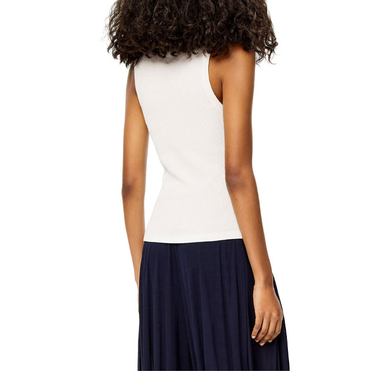 Details for (W) 로에베 SS22 화이트 로고 자수 민소매 탱크탑. S540Y07XA2-2100