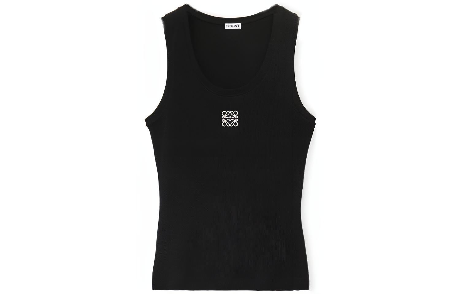 (Women) LOEWE SS22 Anagram Solid Color Knit Tank Top with Embroidered Logo - Women. S540Y07XA2-1100