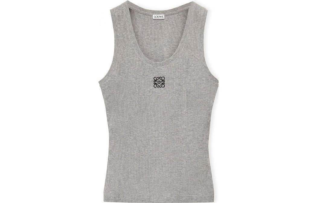 Lookbook (W) LOEWE SS22 Anagram Baju Tank Warna Solid dengan Logo Sulam - Wanita. S540Y07XA2-1100