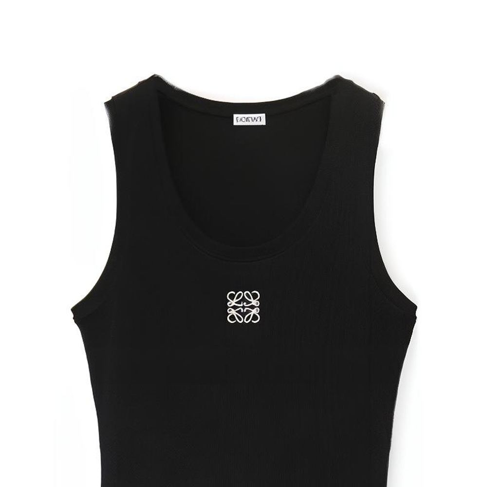 Sizing (W) LOEWE SS22 Anagram Baju Tank Warna Solid dengan Logo Sulam - Wanita. S540Y07XA2-1100