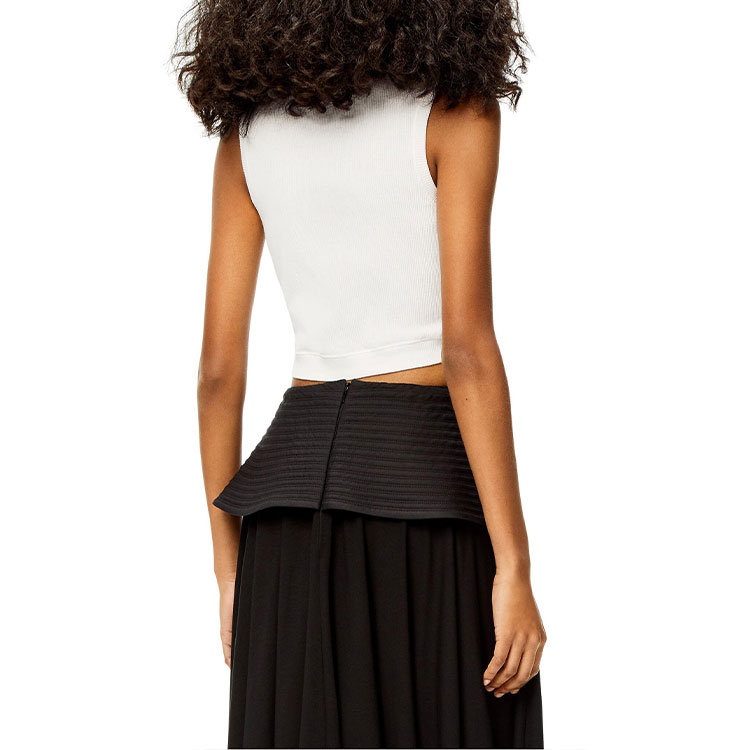 Purchase (W) LOEWE SS22 Anagrama Top Crop de Algodón Blanco. S540Y07XAG-2091