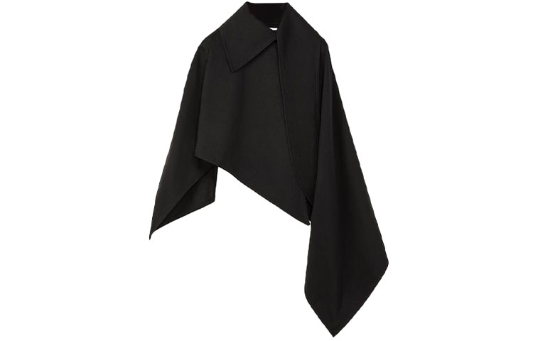 (Women) LOEWE SS22 Asymmetric Collar Cape  Black. S540Y50X08-1100