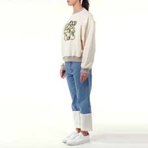 (W) LOEWE SS22 米色純棉刺繡標誌圓領衫. S800Y24X02-2423 Purchase (W) LOEWE SS22 米色純棉刺繡標誌圓領衫. S800Y24X02-2423