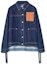 Buy (Women) LOEWE SS22 Blue Denim Jacket with Logo Patchwork and Button Design. S359Y50X06-5432