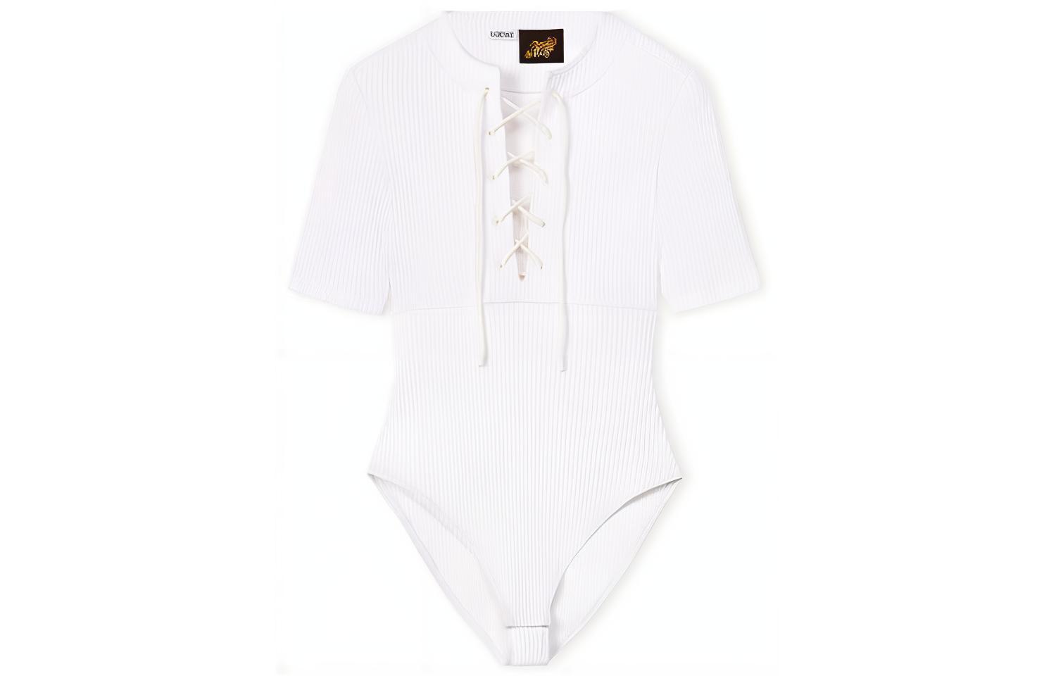 (Women) LOEWE SS22 Paula's Ibiza  White Tie-Collar Long-Sleeve Jumpsuit. S616Y27X24-2029