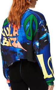 (W) LOEWE SS22 Paula''s Ibiza 拼色Logo印花蓝色女士短款卫衣 S616Y24X02-9990 Purchase (W) LOEWE SS22 Paula''s Ibiza 拼色Logo印花蓝色女士短款卫衣 S616Y24X02-9990