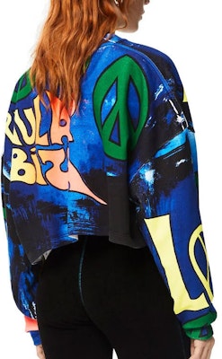 (Women) LOEWE SS22 Paula's Ibiza Colorblock Logo Print Crop Sweatshirt Women Blue S616Y24X02-9990 Purchase (Women) LOEWE SS22 Paula's Ibiza Colorblock Logo Print Crop Sweatshirt Women Blue S616Y24X02-9990