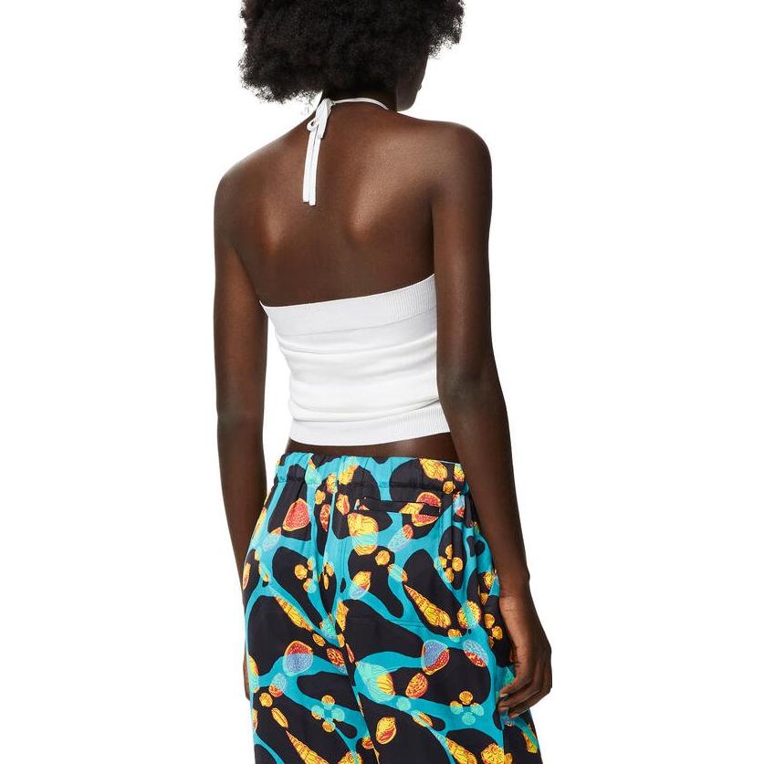 Purchase (W) LOEWE SS22 Paula’s Ibiza Top Halterneck Blanco Corto para Mujer. S616Y17K12-2100