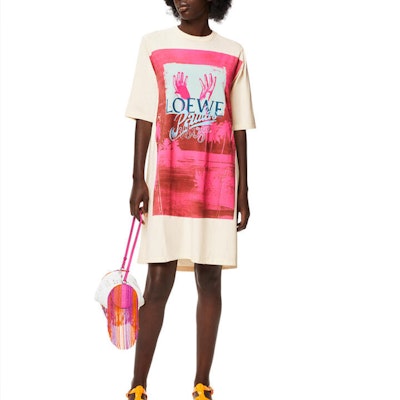 (W) LOEWE SS22 Paula''s Ibiza 棕榈树标志印花连衣裙 T恤 白色 S616Y51X18-2021 Lookbook (W) LOEWE SS22 Paula''s Ibiza 棕榈树标志印花连衣裙 T恤 白色 S616Y51X18-2021