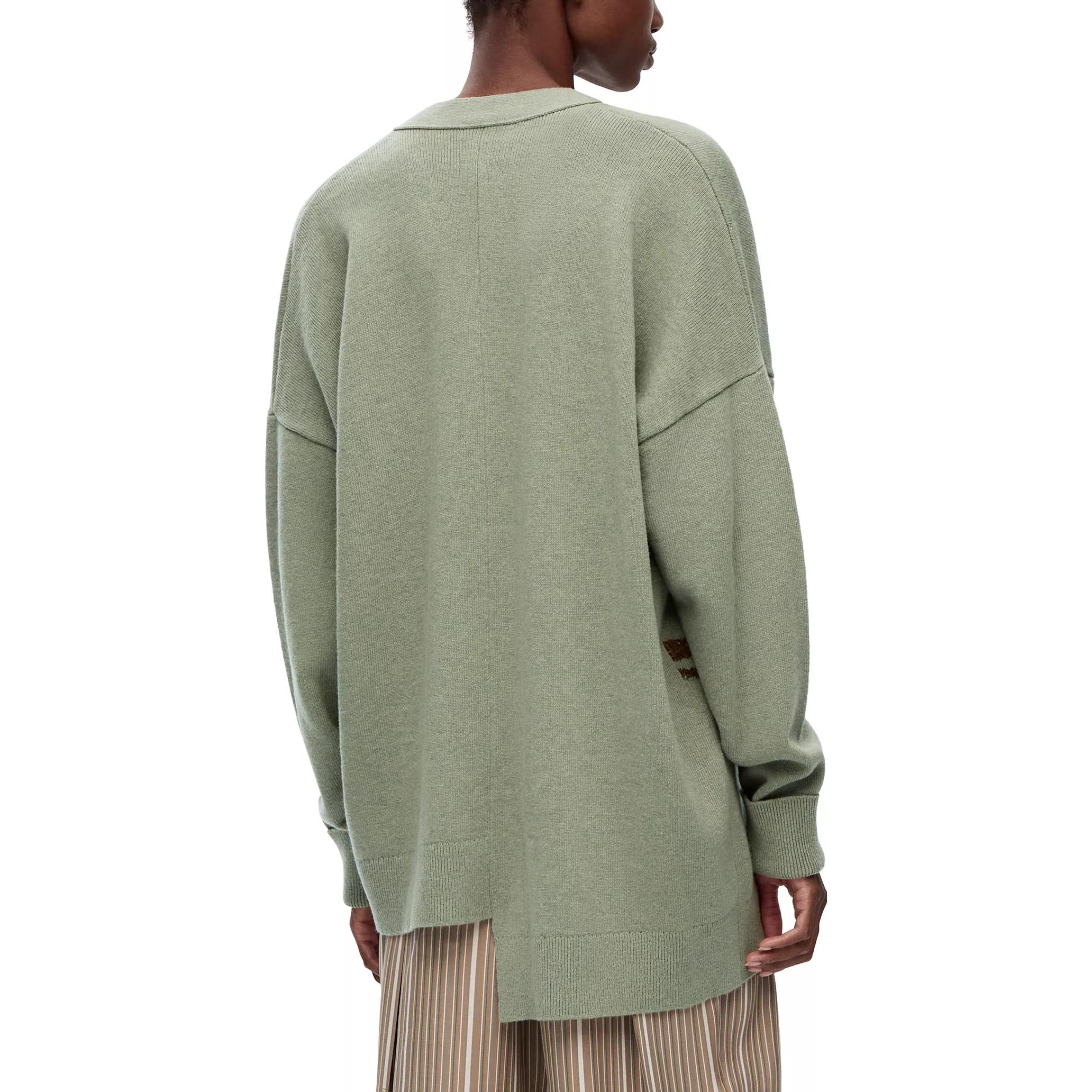 Purchase (W) 罗意威 LOEWE SS23 不对称Bambi提花V领针织衫 浅绿色 S800Y16K17-4380