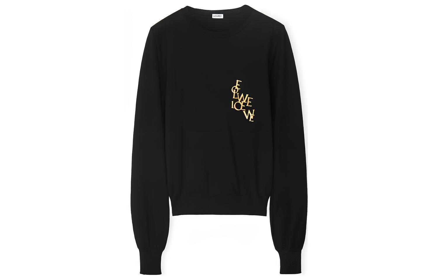 (Women) LOEWE SS23  Black Logo Charm Casual Sweater. S540Y14KCJ