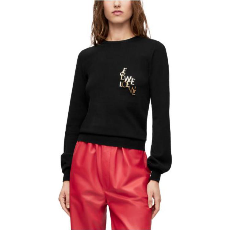 Shop (W) LOEWE SS23 黑色标志挂饰休闲毛衣. S540Y14KCJ