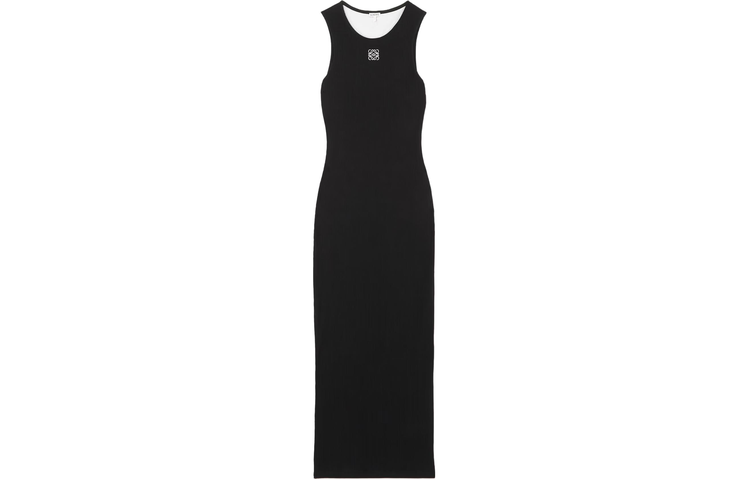 Order (Women) LOEWE SS23  Black Sleeveless Dress with Embroidered Logo. S359Y51X31-1100