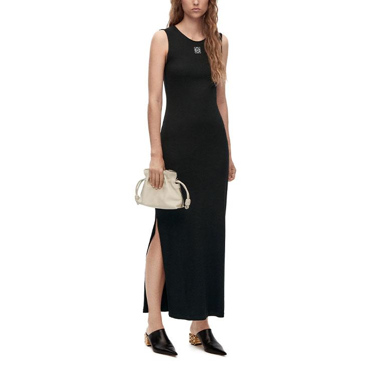 Lookbook (Women) LOEWE SS23  Black Sleeveless Dress with Embroidered Logo. S359Y51X31-1100
