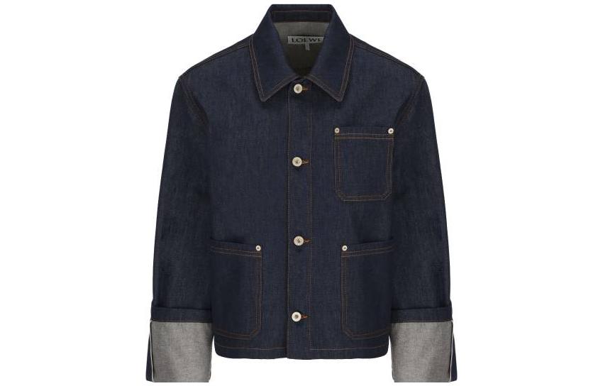 Order (W) Chaqueta Vaquera Azul LOEWE SS23 con Mangas Ajustadas y Diseño Abotonado. S359Y13X36-2834