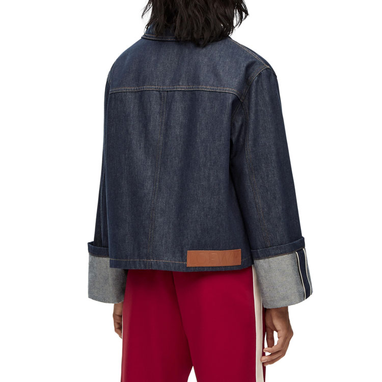 Shop (W) Chaqueta Vaquera Azul LOEWE SS23 con Mangas Ajustadas y Diseño Abotonado. S359Y13X36-2834