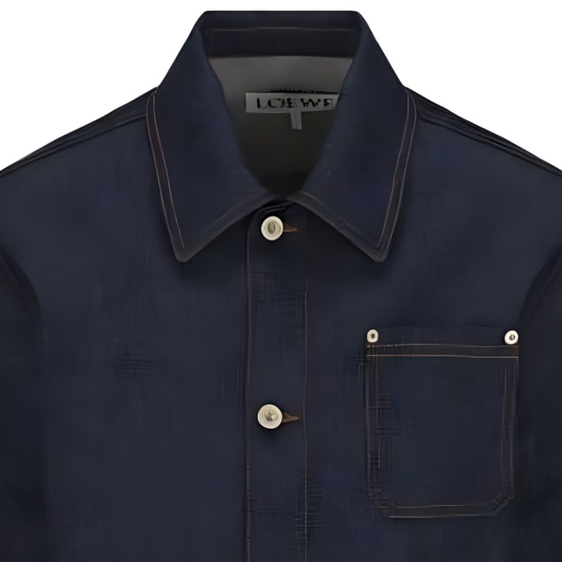 Sizing (W) Chaqueta Vaquera Azul LOEWE SS23 con Mangas Ajustadas y Diseño Abotonado. S359Y13X36-2834