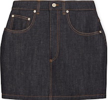 (Women) LOEWE SS23 Blue Straight Short Skirt with Logo Print. S359Y13X30-2834 (Women) LOEWE SS23 Blue Straight Short Skirt with Logo Print. S359Y13X30-2834