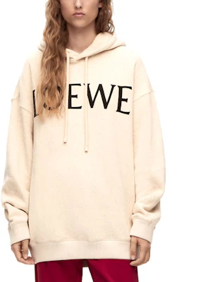 (Women) LOEWE SS23 Casual Hoodie with Logo Print Cream White S359Y25X17-2110 Purchase (Women) LOEWE SS23 Casual Hoodie with Logo Print Cream White S359Y25X17-2110