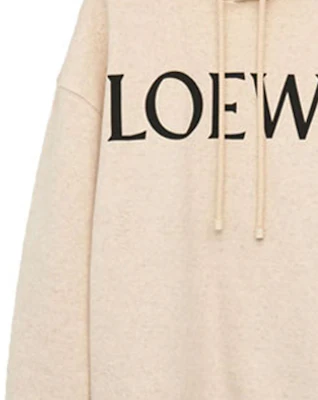 (Women) LOEWE SS23 Casual Hoodie with Logo Print Cream White S359Y25X17-2110 Sizing (Women) LOEWE SS23 Casual Hoodie with Logo Print Cream White S359Y25X17-2110