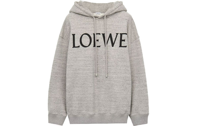 (Women) LOEWE SS23  Casual Letter Print Hoodie Light Grey. S359Y25X15-1440