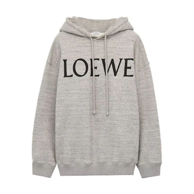 (Women) LOEWE SS23 Casual Letter Print Hoodie Light Grey. S359Y25X15-1440