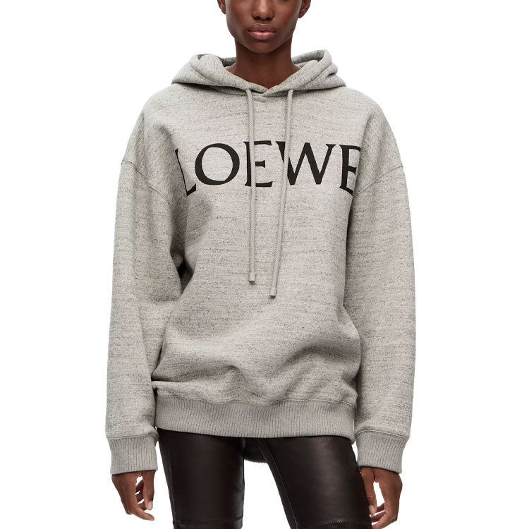 Shop (Women) LOEWE SS23  Casual Letter Print Hoodie Light Grey. S359Y25X15-1440
