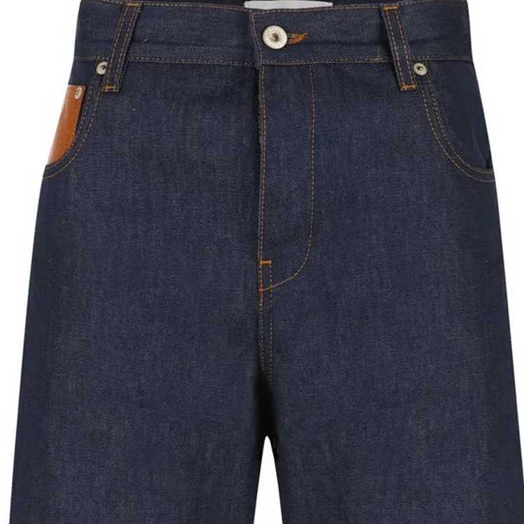 Purchase (W) LOEWE SS23 ダークブルーストレートレッグデニムジーンズ カフ付き S359Y11X68-2834