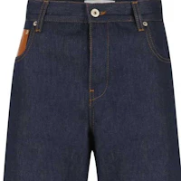 Purchase (Women) LOEWE SS23 Dark Blue Straight-Leg Denim Jeans with Cuffed Hem. S359Y11X68-2834