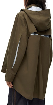 (Women) LOEWE SS23 Detachable Military Hooded Parka in Khaki Green. S540Y02X10-4160 Purchase (Women) LOEWE SS23 Detachable Military Hooded Parka in Khaki Green. S540Y02X10-4160