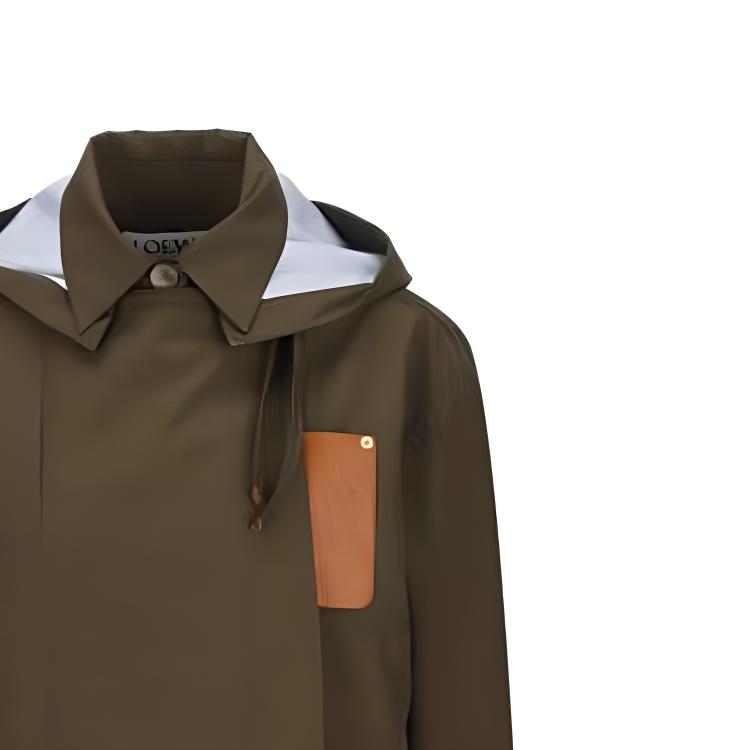 Details for (W) LOEWE SS23 Jaket Parka Militar dengan Hood Lepas Pasang Warna Khaki Hijau. S540Y02X10-4160