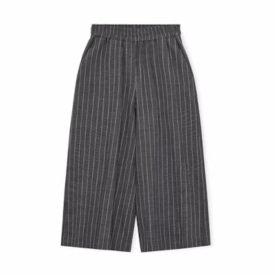 (Women) LOEWE SS23 Grey Striped Printed Straight-Cut Cropped Pants Casual. S359Y04XAM-1114