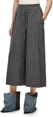 (Women) LOEWE SS23 Grey Striped Printed Straight-Cut Cropped Pants Casual. S359Y04XAM-1114 Purchase (Women) LOEWE SS23 Grey Striped Printed Straight-Cut Cropped Pants Casual. S359Y04XAM-1114