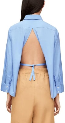 (W) LOEWE SS23 粉藍配色刺繡Logo長袖襯衫 S540Y05X31-6410 Purchase (W) LOEWE SS23 粉藍配色刺繡Logo長袖襯衫 S540Y05X31-6410