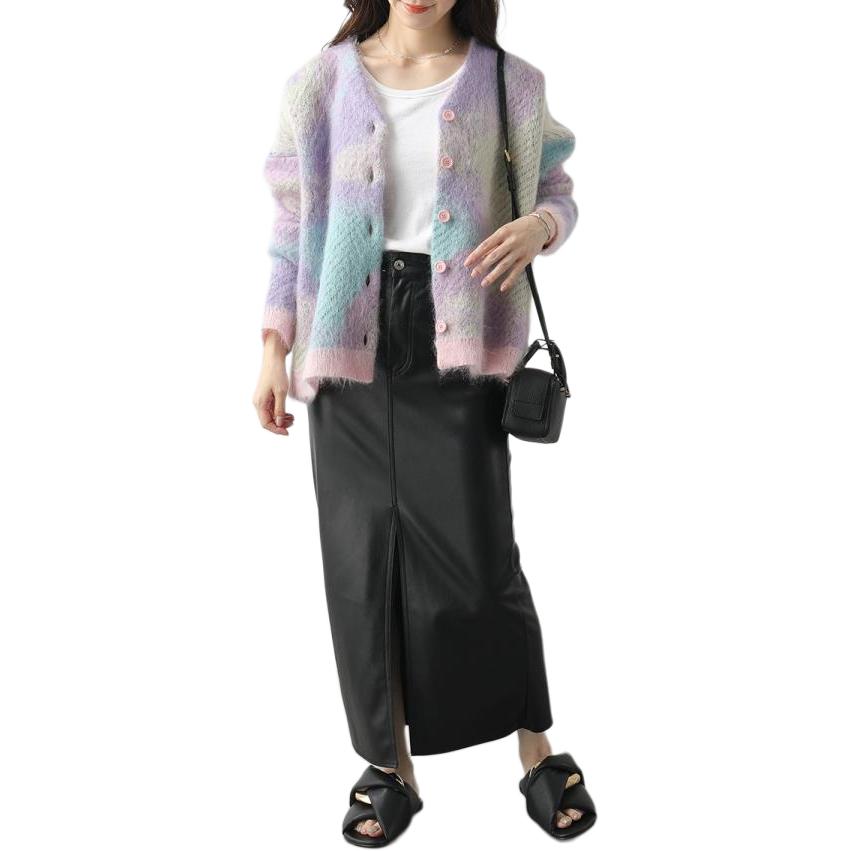 Purchase (Women) LOEWE SS23  Single-Breasted Cardigan Sweater Long Sleeve - Multi-color S540Y16K27-9990